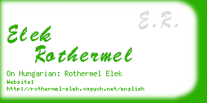 elek rothermel business card